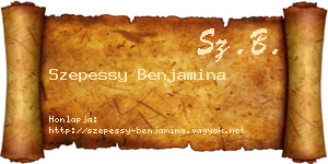 Szepessy Benjamina névjegykártya